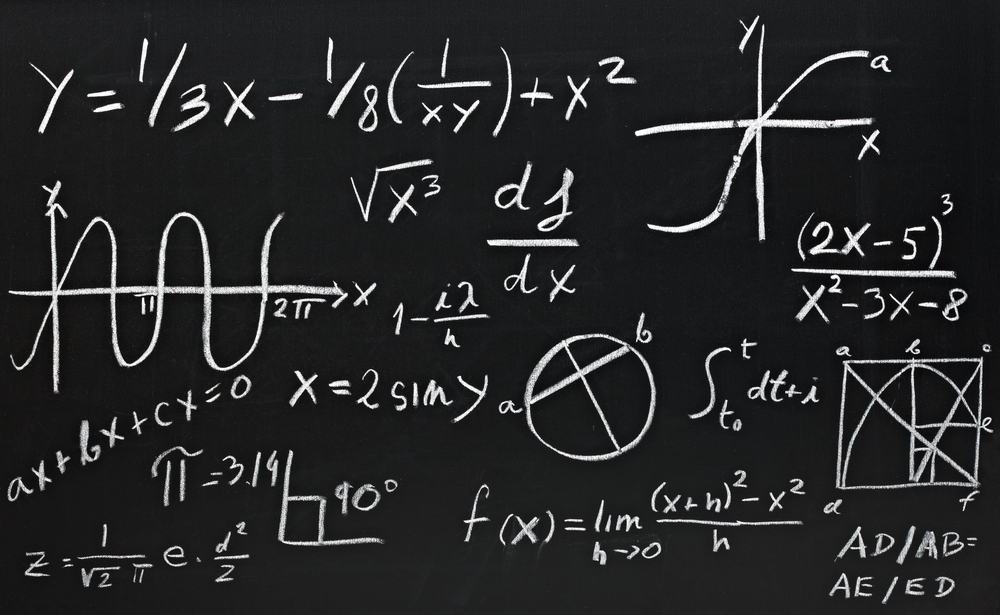 chalkboard with math